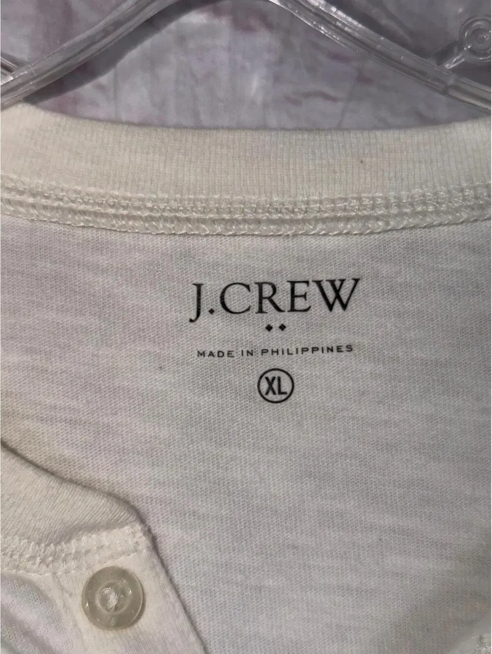 J.Crew Men's XL White Henley Shirt